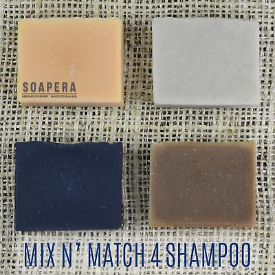 4 X Premium Shampoo Bars -All Natural Handmade Vegan Soap-Free Shipping • $55