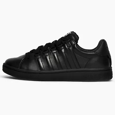 K Swiss Lozan II Mens Leather Classic Casual Vintage Fashion Trainers Black • £44.99