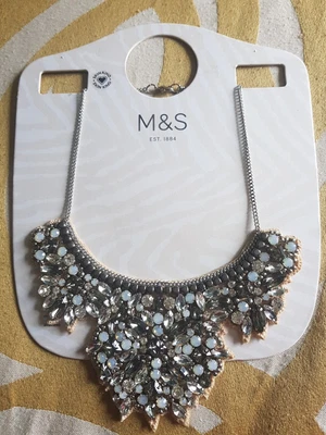 £3.50 • Buy M&S Diamante Silver Embellished  Choker Necklace  Statement Piece Worn Once
