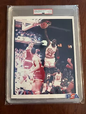 1993 Michael Jordan Dunk Over Hakeem Olajuwon Carl Sissac PSA Photo Kodak • $999.99