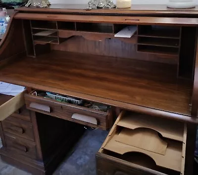 Antique Oak Roll Top Desk • $1500