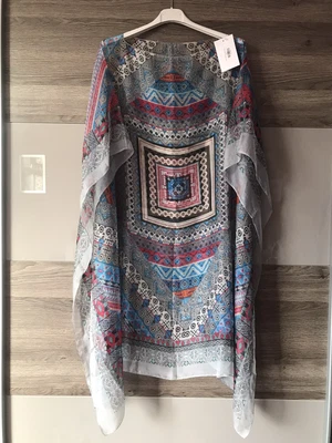 £9.99 • Buy Aztec Sheer Cape Kaftan Overlay Boho Hippy Lagenlook One Size Fits All 12-24