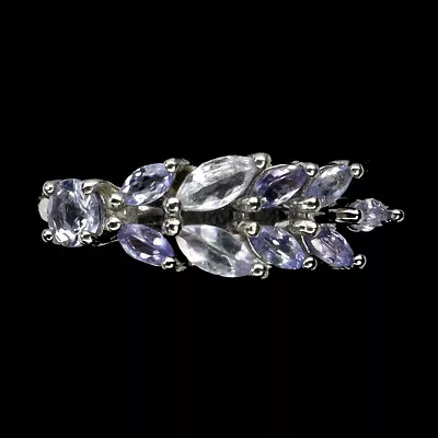 Marquise Blue Tanzanite 5x2.5mm Gemstone 925 Sterling Silver Jewelry Ring Size 8 • $36