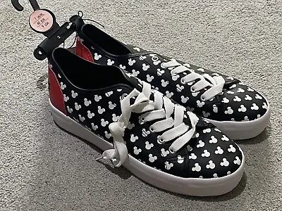 New Ladies Primark Disney Mickey Mouse Black White Trainers Uk 7 • £17.99