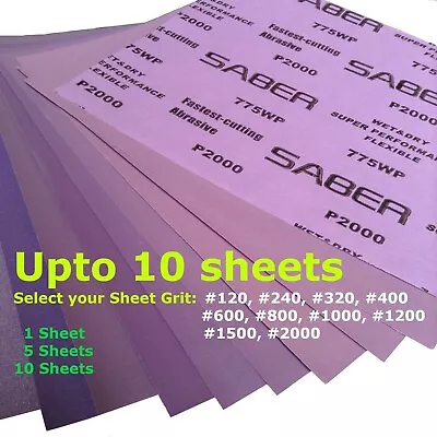 $16.99 • Buy Wet And Dry Sandpaper 230x280mm From #120 - 2000 Grit Abrasive Sheet Waterproof