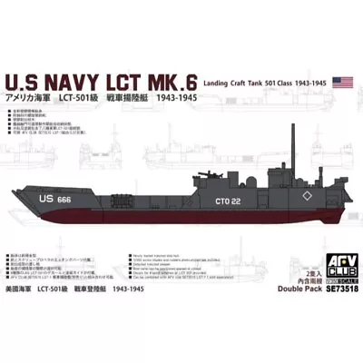 AFV Club 1/350 US Navy LCT Mk.6 Landing Craft Tank 501 Class 1943-1945 73518 • $17.49