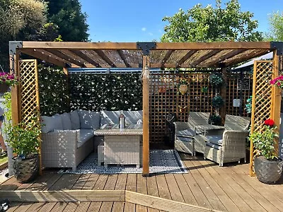 Pergola Base Post Garden Shade Weather Proof Hot Tub BBQ Wooden Garden Patio • £10.95