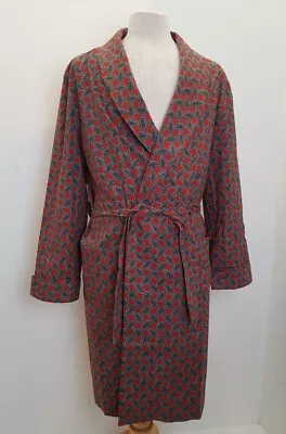 Lloyd Attree & Smith Dressing Gown Large Red Paisley Lightweight 100% Cotton Men • £15