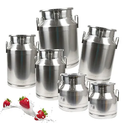 12-60L Gallon Stainless Steel Milk Can Barrel Milk Jug Milk Bucket Storage US • $19