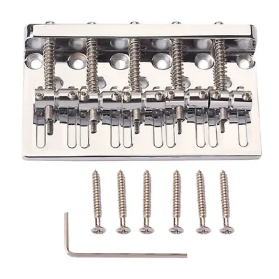 5 String Bass Metal Bridge With Slotted Bass Electric Guitar Bridge Accessories • $18.69