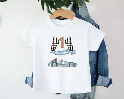£9.99 • Buy Personalised Race Car First Birthday (Baby Vest | T-shirt| Bodysuit | Cake Smash