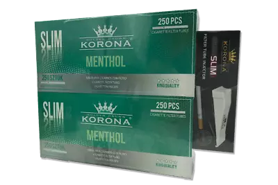 500 KORONA SLIM MENTHOL Cigarette Filter Tubes 2x250 + 1x KORONA FILLING MACHINE • $29.50