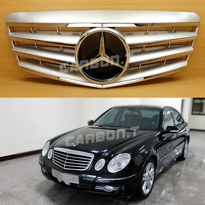 Silver Front Grille For Mercedes Benz E-Class W211 2007-2009 (Facelift) E320 • $179.84