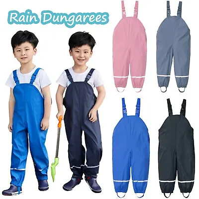 £7.99 • Buy Waterproof Overall Rain Pants Kids Windproof Outdoor Trouser Children Outerwear