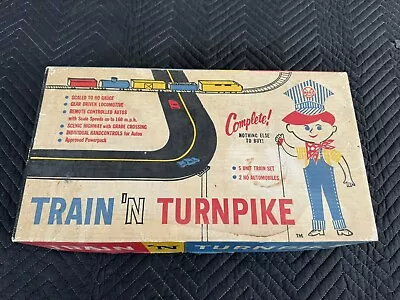 Marx 71540 Train N’ Turnpike Train Set. Missing Slot Cars • $75