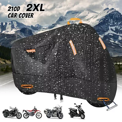 Large Motorcycle Rain Cover 210D Heavy Duty Waterproof Storage Protector Outside • $20.99