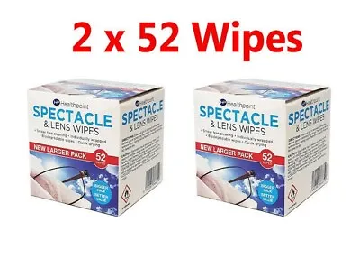 £6.29 • Buy 2 X 52 Spectacle & Lens Wipes Glasses Sunglasses  Gentle Cleaning Smear Free