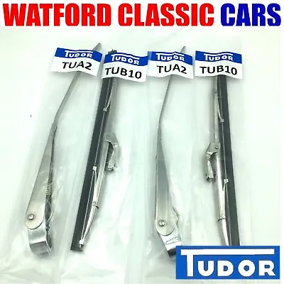 Genuine Tudor 10  MGB Roadster Stainless Steel / Chrome Wiper Arm And Blade Set  • $43.46