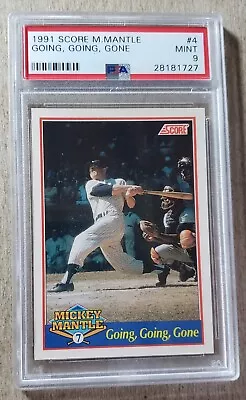 1991 Score Mickey Mantle Going Going Gone /5000 PSA 9 New York Yankees • $63