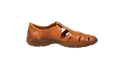 Lukpol Mens Genuine Buffalo Leather Orthopedic Sandals Shoes Model 1062 • £32.99