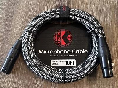 XLR Microphone Cable - Woven Charcoal Gray 10ft Kirlin Male To Female-20AWG New • $11.97