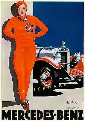 Woman In Red 1928 Classic German Car Advert Frau In Rot Vintage Poster Print • $27.45