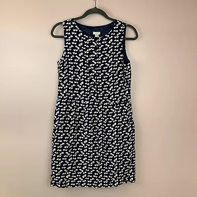 NWT J Crew Factory Scattered Hearts Dress Blue White Sleeveless Pockets Sz 2 • $19.95