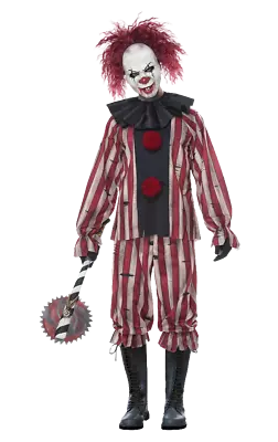 Mens Nightmare Clown Costume With Mask Circus Halloween Fancy Dress • £52.99