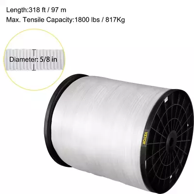 1800 Lbs. Polyester Pull Tape 380 Ft. X 5/8 In. Flat Tape For Wire And Cable Con • $23.85