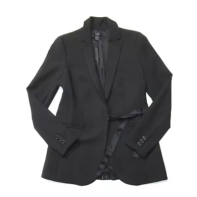 NWT J.Crew Petite Tie-Front Blazer In Black Four Season Stretch Jacket 2P • $100