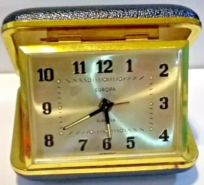 Europa Jewels Golden Alarm Voyage Clock Wake Up In Style! Mechanical Germany B • $18.97