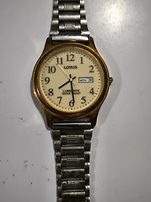 Lorus Lumibrite Mens Quartz Watch Untested For Spares And Repairs • £12