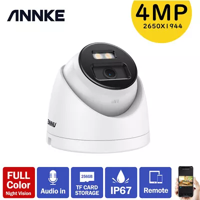 ANNKE 4MP Acusense ColourVu CCTV IP Camera Network PoE Dome 2.8mm Home Security • £60.99