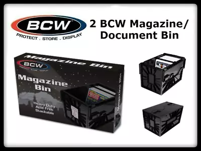 2 BCW Magazine/Document Bins Heavy Duty Acid Free Plastic Storage W/ Partition • $103.90