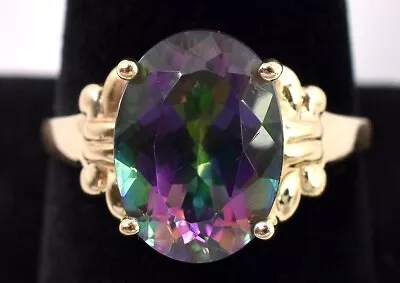 Magnificent Mystic Topaz Ring In Yellow Gold • $264.50