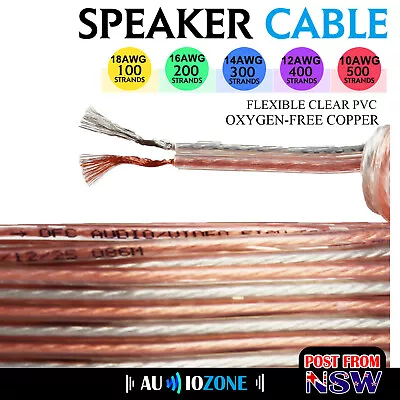 OFC Audio Cable Speaker Wire 10 12 14 16 18AWG HI-FI Home Audio Sound Equipment • $9.38