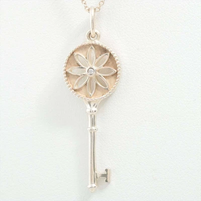 £205.23 • Buy TIFFANY&Co. Key Pendant Necklace Silver 10.3g Silver Diamond 1P