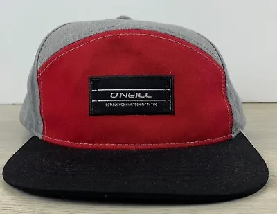 $9 • Buy O’Neill 1952 Hat Red Gray Hat Adjustable Hat Adult Gray OSFA Adjustable Hat