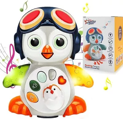 Baby Toys For 1 Year Old Penguin Dancing Crawling With Lights Boy Girl Gifts NEW • £10.90