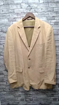 Men's Stones Linen Suit Camel  Beige Trousers W38/L34 Jacket 44 CG E36 • £9.50