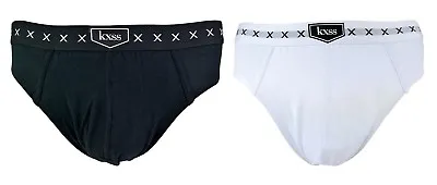 KXSS - Mens Black Or White Mid Rise Cotton Rich Underwear Briefs 4 Sizes • $14.99