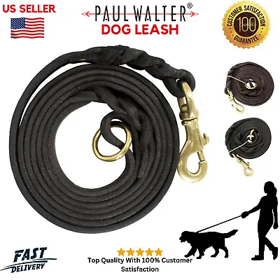 Genuine Leather Dog Leash Braided Heavy Duty Training Lead 4 Small To Large Dog • $25.99