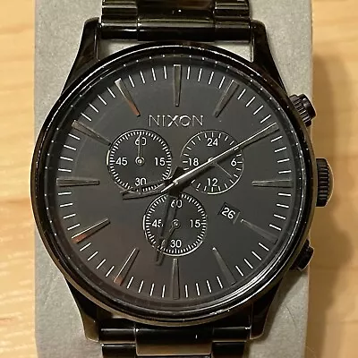 Nixon The Sentry Chrono  Never Be Late  Black Chronograph Men's Analog Watch • $109.99