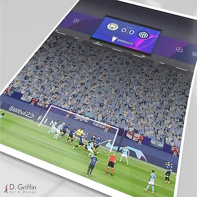 Manchester Man City UCL Champions League Final 2023 Football Poster Inter Milan • £12.99