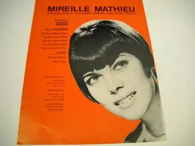 MIREILLE MATHIEU ...singing Star From France RARE Original 1966 Promo Display Ad • $14.50