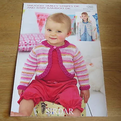 £2.50 • Buy Sirdar Snuggly Smiley Stripes DK & Baby Bamboo DK - Pattern No. 1260 - Cardigans