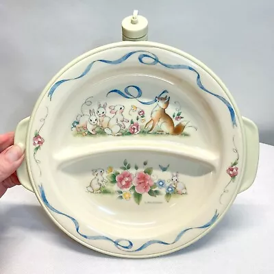 VTG Pfaltzgraff Tea Rose Elandia Melamine Baby Divided Dish Warming Plate Server • £15.19