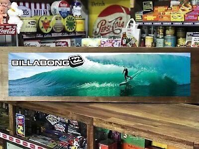 BILLABONG Surfing Sticker Sign 100 X 24cm Beach Surf Waves Surfboard  Wall Decor • $45