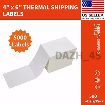 5000 Labels 4x6 Fanfold Direct Thermal Shipping Label For Zebra & Rollo Printer • $59.95