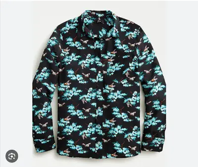 J. Crew Silk Classic-Fit Boy Shirt Botanical Bees Print Button Size 4 NWT $128 • $67.49
